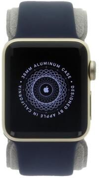 Apple Watch Series 2 Aluminiumgehäuse gold 38mm mit Sportarmband mitternachtsblau aluminium gold