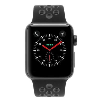 Apple Watch Series 2 Aluminiumgehäuse dunkelgrau 38mm mit Nike+ Sportarmband schwarz/grau aluminium dunkelgrau