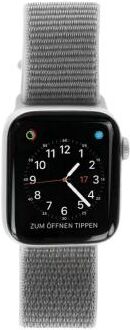 Apple Watch Series 4 Aluminiumgehäuse silber 44mm mit Sport Loop muschelgrau (GPS) aluminium silber