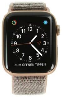 Apple Watch Series 4 Aluminiumgehäuse gold 44mm mit Sport Loop sandrosa (GPS) aluminium gold