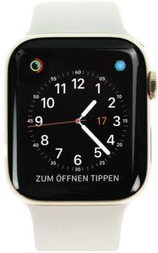 Apple Watch Series 4 Edelstahlgehäuse gold 44mm mit Sportarmband steingrau (GPS + Cellular) edelstahl gold