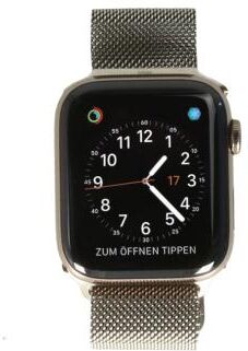 Apple Watch Series 4 Edelstahl gold 44mm mit Milanaise-Armband gold (GPS + Cellular) edelstahl gold