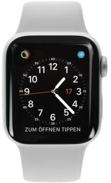 Apple Watch Series 4 Aluminiumgehäuse silber 40mm mit Sportarmband weiß (GPS+Cellular) aluminium silber