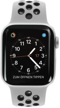 Apple Watch Series 4 Nike+ Aluminiumgehäuse silber 40mm mit Sportarmband platinum/schwarz (GPS+Cellular) aluminium silber