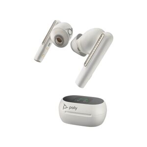 HP Poly Voyager Free 60+ UC White Sand Earbuds +BT700 USB-A Adapter +Touchscreen-Ladeetui