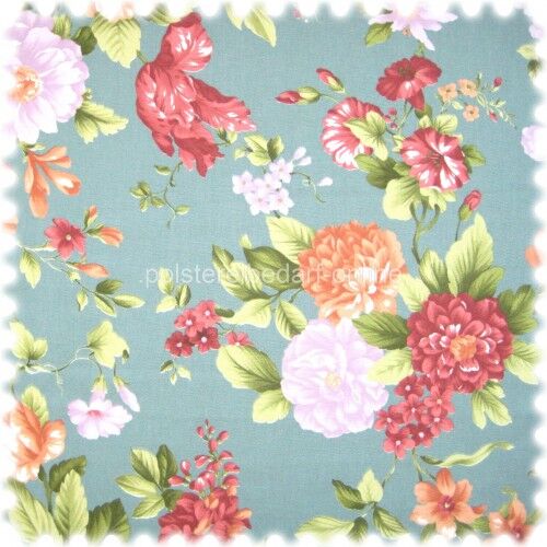 polstereibedarf-online Möbelstoff Flora Eden Rose Blaugrau in Englisch Leinen Optik polstereibedarf-online Möbelstoff Flora Eden Rose Blaugrau in Englisch Leinen Optik