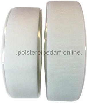 polstereibedarf-online 10 Meter Klettband Flausch u. Haken Weiss 5 cm