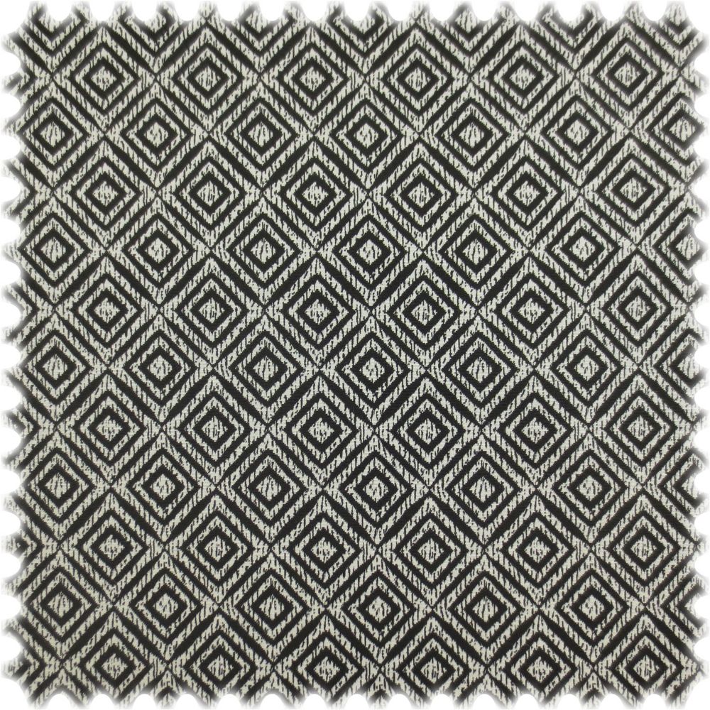 polstereibedarf-online Jacquard Flachgewebe Möbelstoff Rhombus Schwarz / Weiss