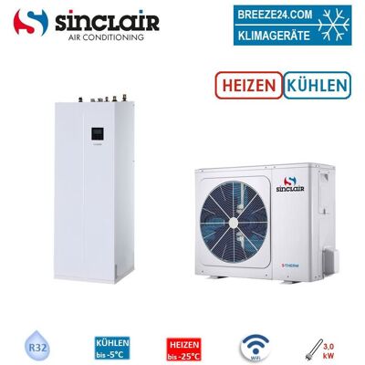 Sinclair S-THERM YUKON Set MSH-80EB + MSH-190TB/3 Wärmepumpe + Hydrobox + Speicher WiFi 8,3kW 190L Sinclair S-THERM YUKON Set MSH-80EB + MSH-190TB/3 Wärmepumpe + Hydrobox + Speicher WiFi 8,3kW 190L