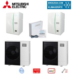 Mitsubishi Electric Wärmepumpen Kaskaden Set SZ 2.100 H 20 kW PUD-SHWM100YAA+EHSD-YM9D+PAC-IF071B-E