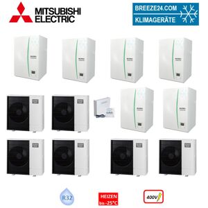 Mitsubishi Electric Wärmepumpen Kaskaden Set SP 6.100 H 60 kW PUD-SWM100YAA + EHSD-YM9D+PAC-IF071B-E