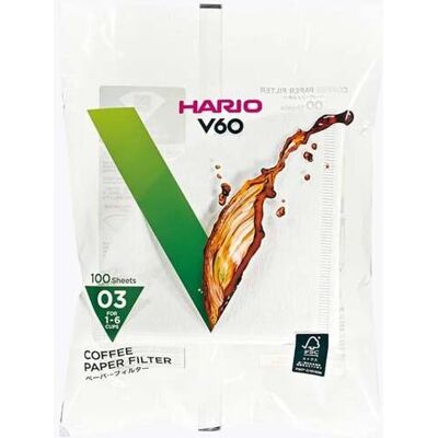 Hario Papierfilter weiß für 03 Dripper (100 Stück) Hario Papierfilter weiß für 03 Dripper (100 Stück)