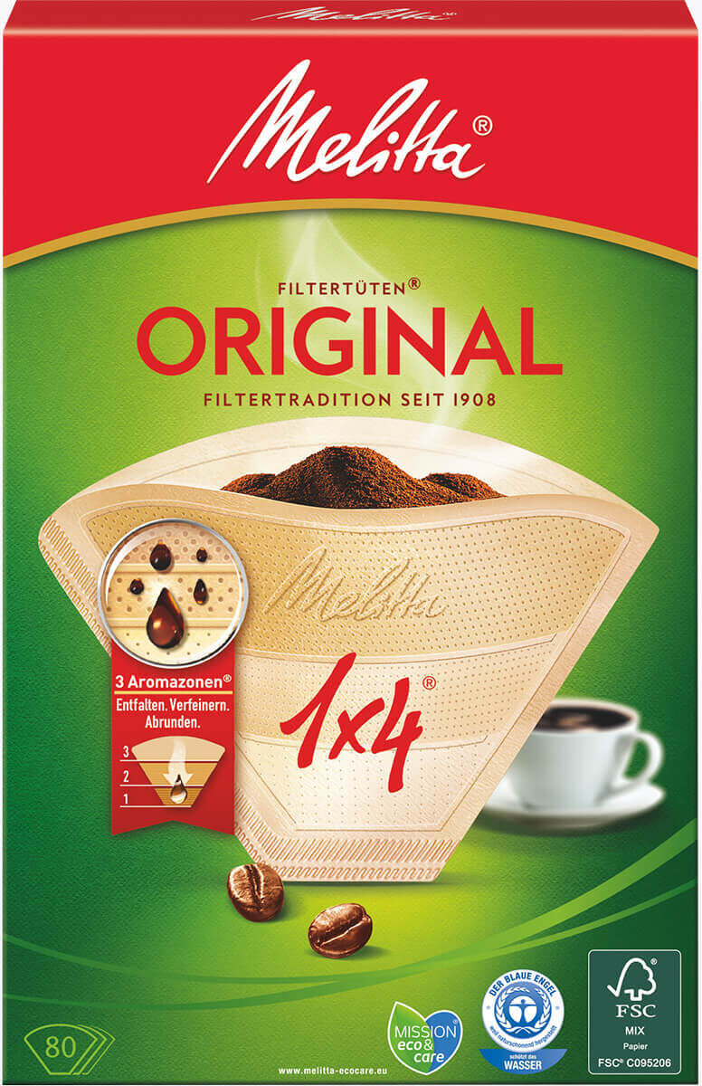 Melitta® Filtertüten® 1x4/80, naturbraun Aroma