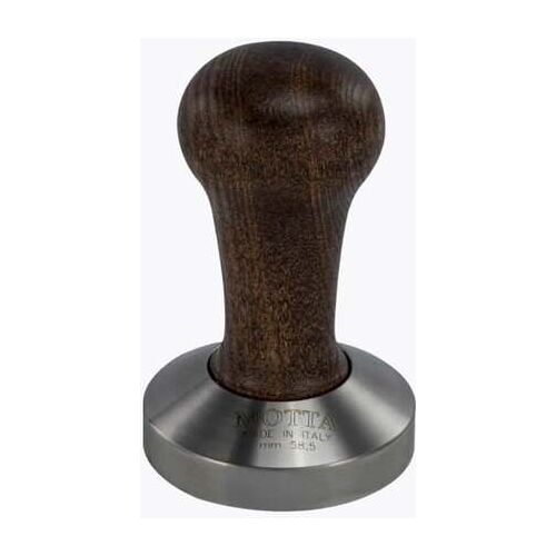 Motta Tamper Edelstahl Plan mit Holzgriff Braun 57mm