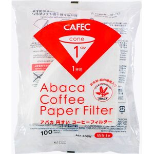 Cafec Abaca Papierfilter für 1 Tasse (Weiß), 100 Stück/Pck.