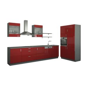 Höffner Küchenzeile ohne Elektrogeräte  Frankfurt ¦ rot