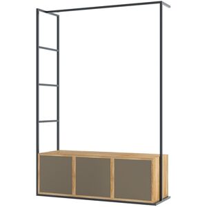 Höffner Kompaktgarderobe   Cube ¦ braun ¦ Maße (cm): B: 124 H: 185 T: 43