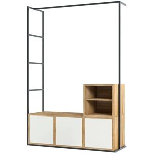 Höffner Kompaktgarderobe   Cube ¦ weiß ¦ Maße (cm): B: 124 H: 185 T: 43