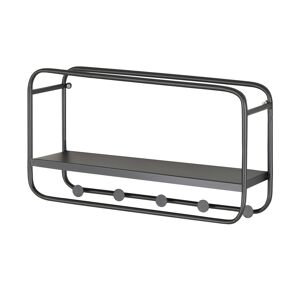 Höffner Wandgarderobe   Hasborn ¦ schwarz ¦ Metall ¦ Maße (cm): B: 45 H: 25 T