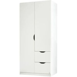 Höffner Kleiderschrank 2-türig  Alvin ¦ weiß ¦ Maße (cm): B: 91 H: 197 T: 54