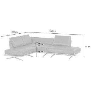 KOINOR Ecksofa  Phoenix ¦ grün ¦ Maße (cm): B: 253 H: 87 T: 209