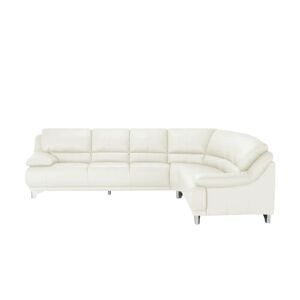 Höffner Ecksofa  aus Echtleder Maranello ¦ weiß ¦ Maße (cm): B: 295 H: 87 T: