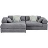 smart Ecksofa in trendigem Cordstoff Lianea ¦ grau ¦ Maße (cm): B: 29