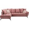 Höffner Ecksofa  Bella ¦ rosa/pink ¦ Maße (cm): B: 280 H: 95 T: 195