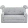 Höffner Kinderschlafsofa mit Ohren  Puschel ¦ grau ¦ Maße (cm): B: 112 H: 58