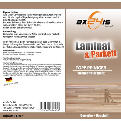 Axis Line Laminat & Parkettreiniger 5Liter Axis Line Laminat & Parkettreiniger 5Liter