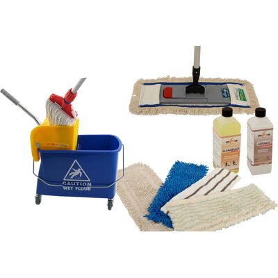 Axis Line Wischmop Komplettset mit Mini Fahreimer incl. Presse 17 l und Axis Line Wischmop Komplettset mit Mini Fahreimer incl. Presse 17 l und