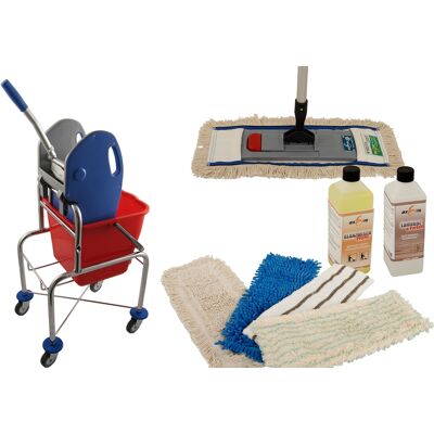 Axis Line Wischmop Komplettset mit Einfachfahrwagen extra hoch 17 Liter und Axis Line Wischmop Komplettset mit Einfachfahrwagen extra hoch 17 Liter und