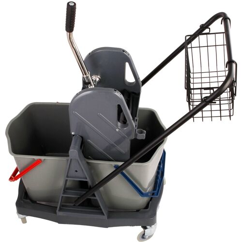 Axis Line Wischmop Komplettset mit Doppelfahrwagen Reinigungswagen 17 Liter