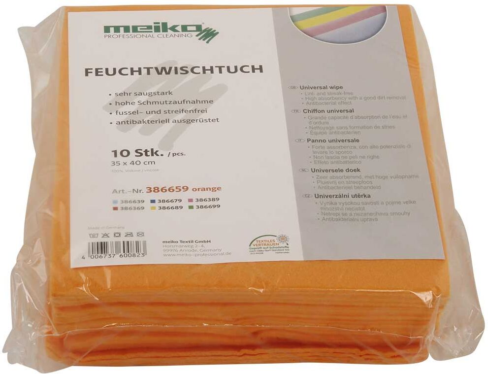 Axis24 GmbH 10er Pack beschichtetes Meiko Feuchtwischtuch 35 x 40 orange Reinigungstuch