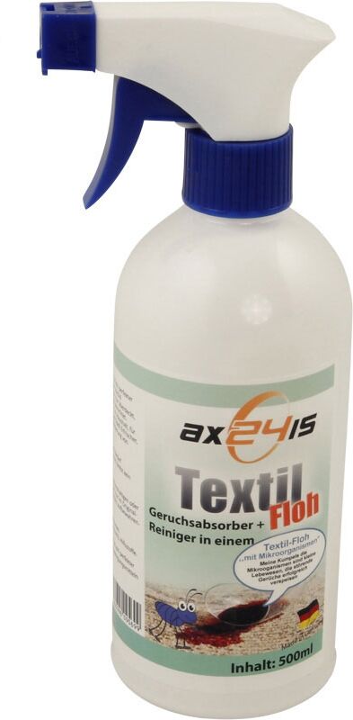 Axis24 GmbH Textil Floh Textil & Teppichreiniger mit Mikroorganismen gegen Katzenurin Hunde Urin und auch Erbrochenes Inkontinenz Spray