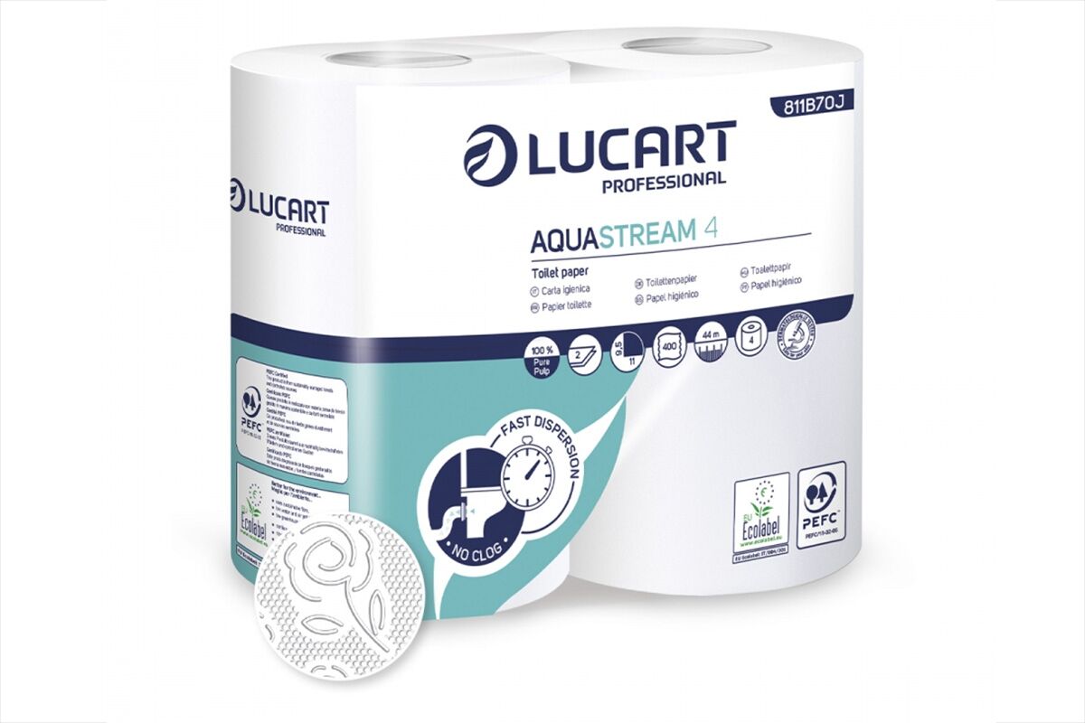 Axis24 GmbH Lucart AQUASTREAM 4 - Selbstauflösendes Toilettenpapier für Camping und Boot WC Papier