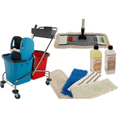 Axis Line Wischmop Komplettset mit Doppelfahrwagen Reinigungswagen 25 Liter Axis Line Wischmop Komplettset mit Doppelfahrwagen Reinigungswagen 25 Liter