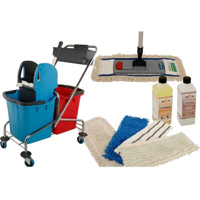 Axis Line Wischmop Komplettset mit Doppelfahrwagen Reinigungswagen 25 Liter Axis Line Wischmop Komplettset mit Doppelfahrwagen Reinigungswagen 25 Liter