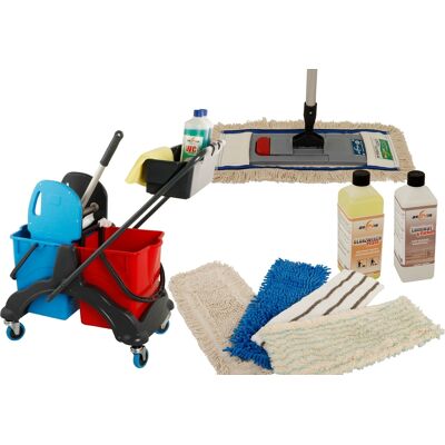 Axis Line Wischmop Komplettset mit Doppelfahrwagen Reinigungswagen 17 Liter Axis Line Wischmop Komplettset mit Doppelfahrwagen Reinigungswagen 17 Liter