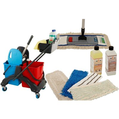 Axis Line Wischmop Komplettset mit Doppelfahrwagen Reinigungswagen 17 Liter Axis Line Wischmop Komplettset mit Doppelfahrwagen Reinigungswagen 17 Liter