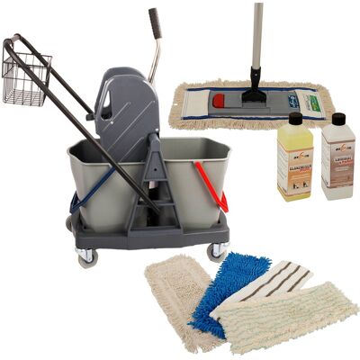 Axis Line Wischmop Komplettset mit Doppelfahrwagen Reinigungswagen 17 Liter Axis Line Wischmop Komplettset mit Doppelfahrwagen Reinigungswagen 17 Liter