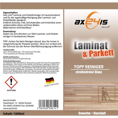 Axis Line Laminat & Parkett Reiniger Konzentrat 1Liter Axis Line Laminat & Parkett Reiniger Konzentrat 1Liter