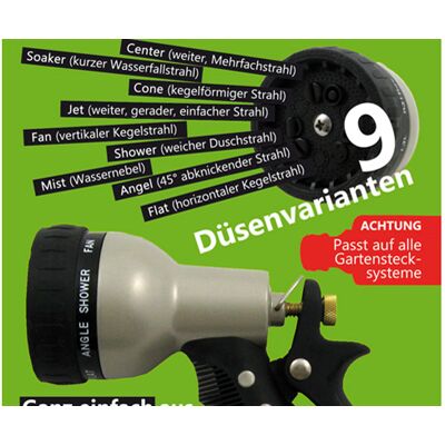 Axis Line Gartenspritze mit 9 Düsenvarianten Axis Line Gartenspritze mit 9 Düsenvarianten