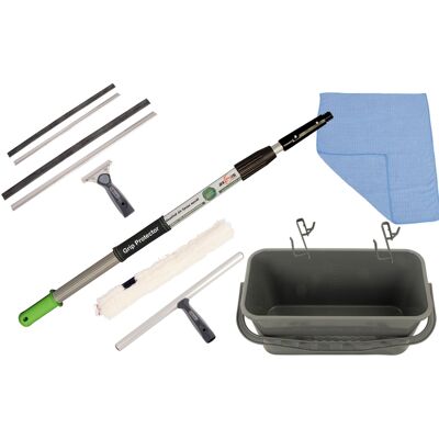 Axis Line 1,25m Teleskop Fensterputzer Set mit 25/35cm Abzieher, Zubehör & Eimer Axis Line 1,25m Teleskop Fensterputzer Set mit 25/35cm Abzieher, Zubehör & Eimer