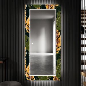 Artforma Dekorativer Spiegel mit LED-Beleuchtung für den Flur - Botanical Flowers 50x50