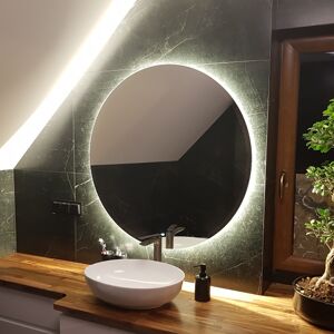 Artforma Runder Badspiegel mit LED Beleuchtung L82