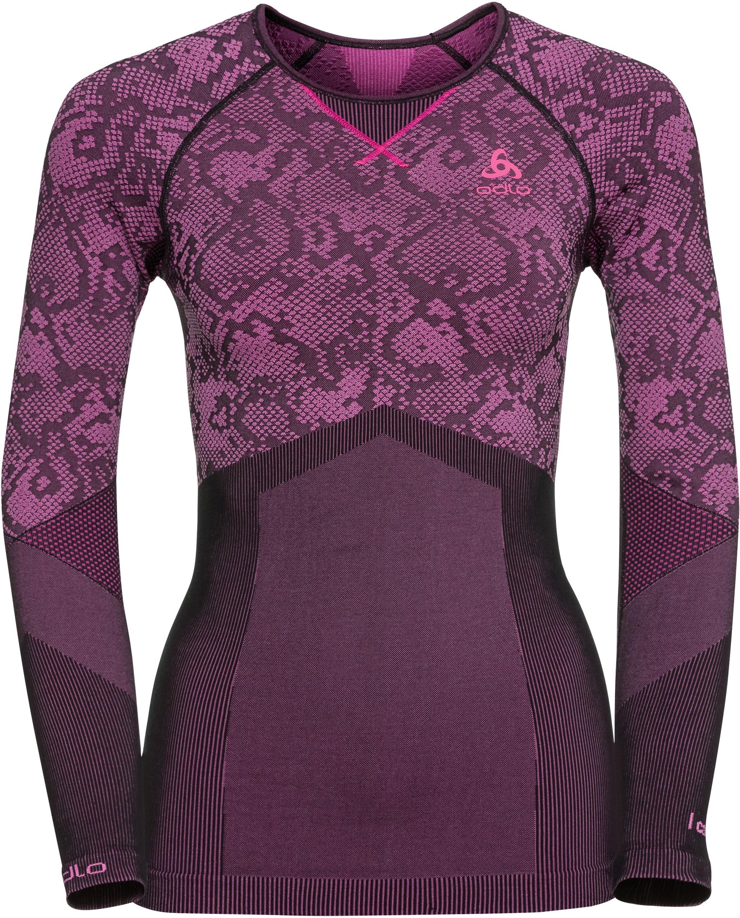 Odlo Shirt l/s crew neck Blackcomb EVOLUTION WARM, female, black - pink glo, L