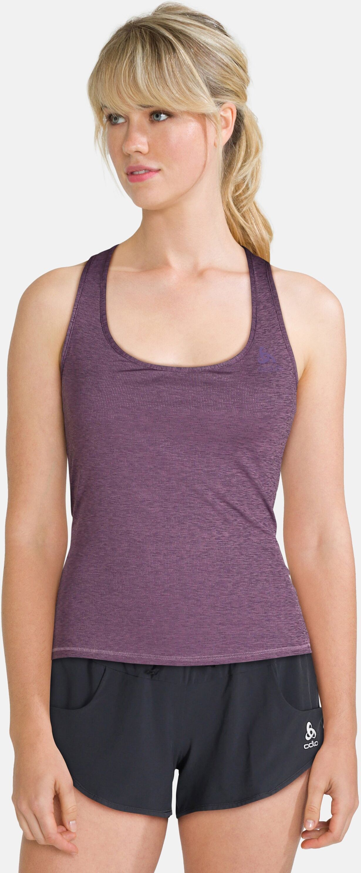 Odlo BL Top MALA EASE Unterhemd mit Rundhalsausschnitt, female, vintage violet melange, XS