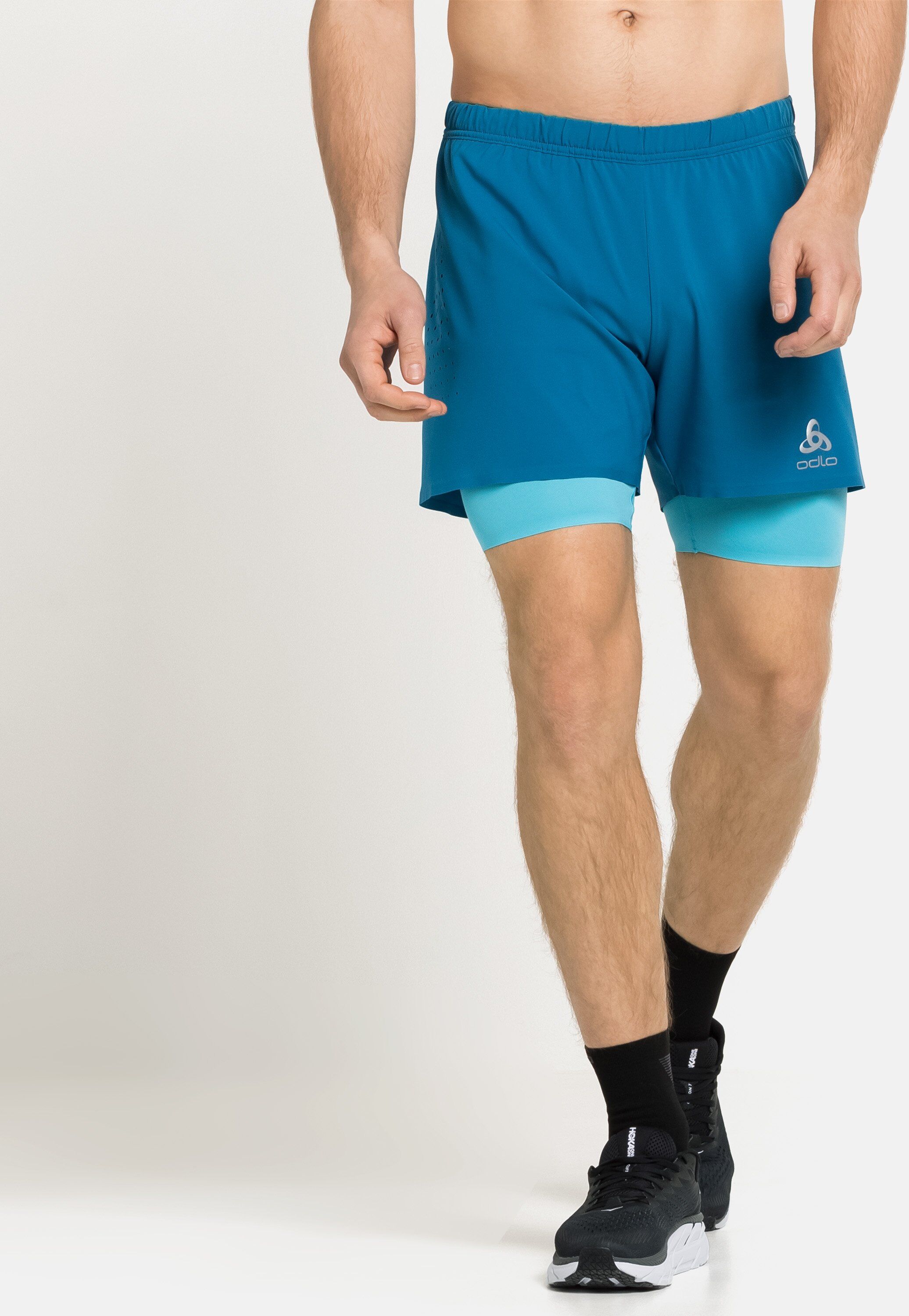 Odlo Herren ZEROWEIGHT 5 INCH 2-in-1 Laufshorts, male, mykonos blue - horizon blue, XXL