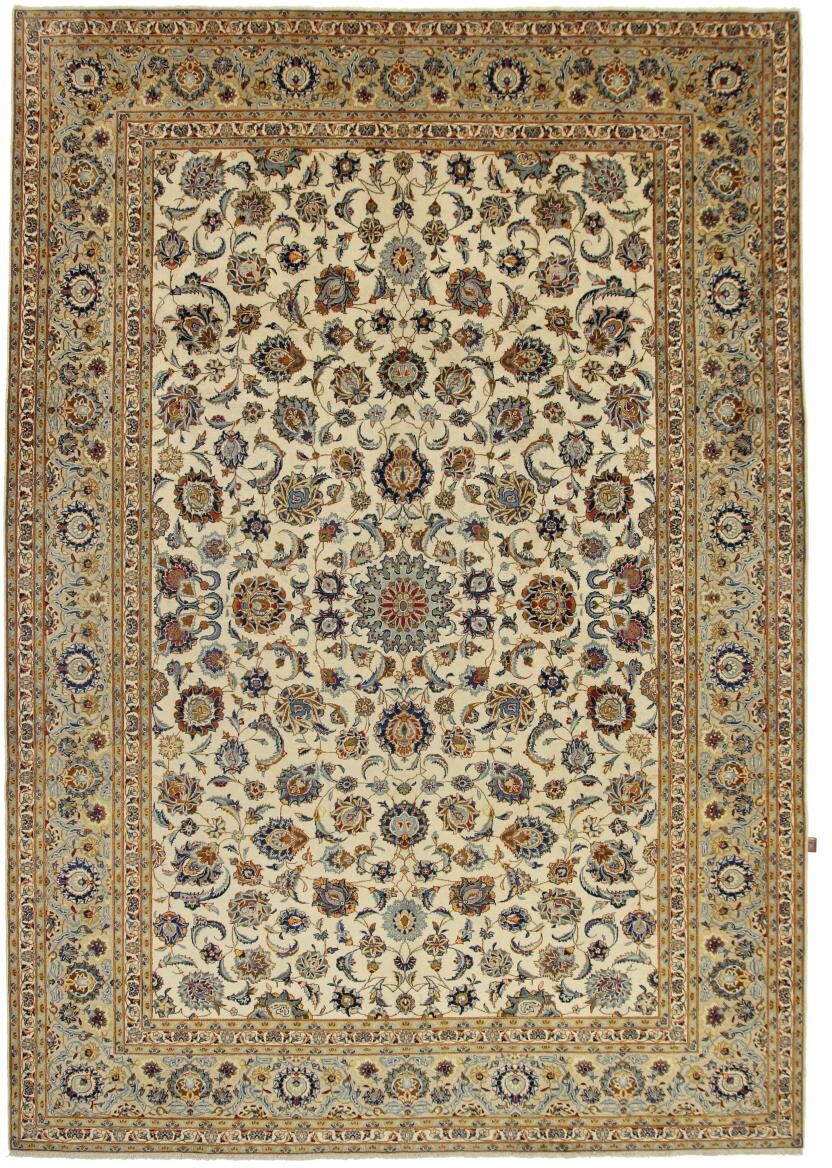 Nain Trading Persischer Keshan Teppich 399x281 Beige/Dunkelbraun (Wolle, Persien/Iran, Handgeknüpft)